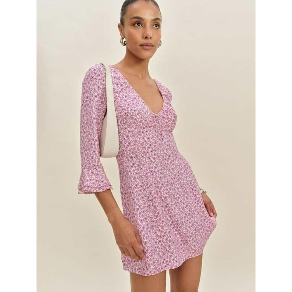 Reformation Lyssa Dress Mini Dress Long Sleeve Romantic Cottagecore